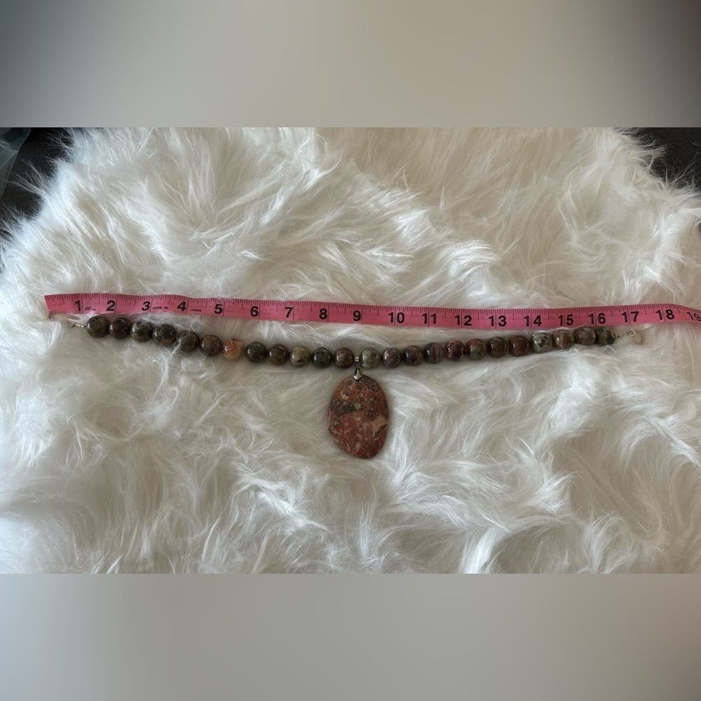 NWOT Jasper Necklace with 925 Clasp - Picture 9 of 9